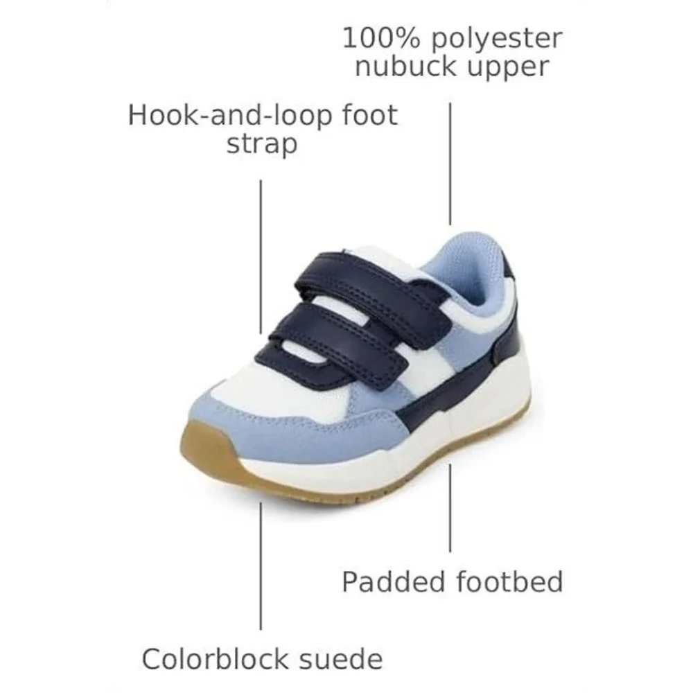 Gymboree Boys Kids Size 3 Colorblock Sneakers Little Essentials Blue Hook & Loop
